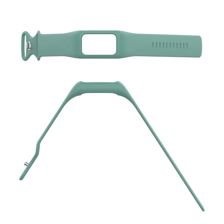 Sport Band for Fitbit Charge 5 / 4 / 3 , Soft Silicone Wristband Replacement Strap with Case - Pine Needle Green