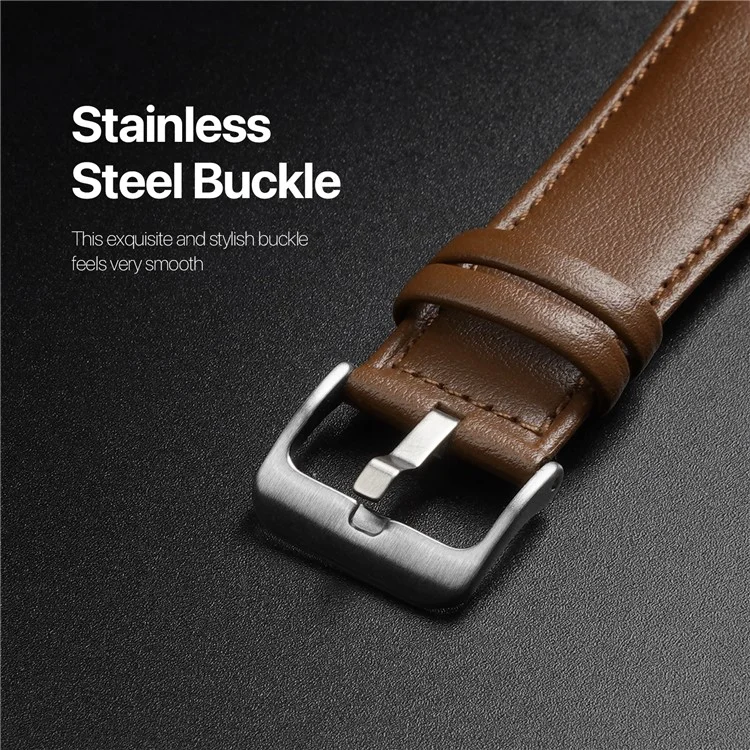 DUX DUCIS Série YS Bracelet pour Apple Watch Série 10 42mm / 9 8 7 41mm / SE (2023) SE (2022) SE 6 5 4 40mm / 3 2 1 38mm Bracelet en cuir de vache - Marron 