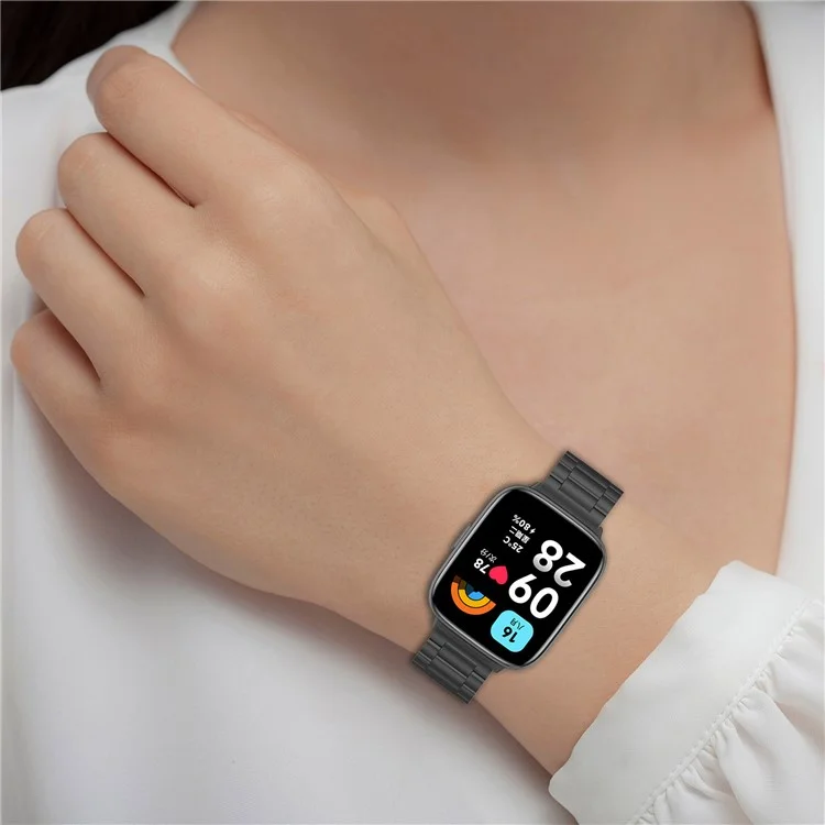 For Xiaomi Redmi Watch 3 Active  /  Watch 3 Lite Replacement Band Stainless Steel Watch Strap - Black