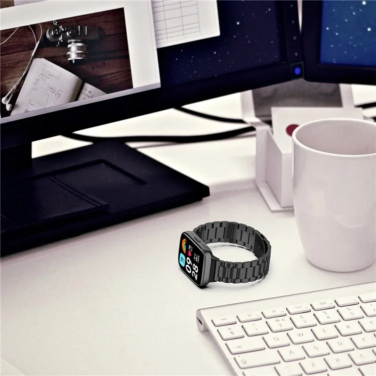 For Xiaomi Redmi Watch 3 Active  /  Watch 3 Lite Replacement Band Stainless Steel Watch Strap - Black