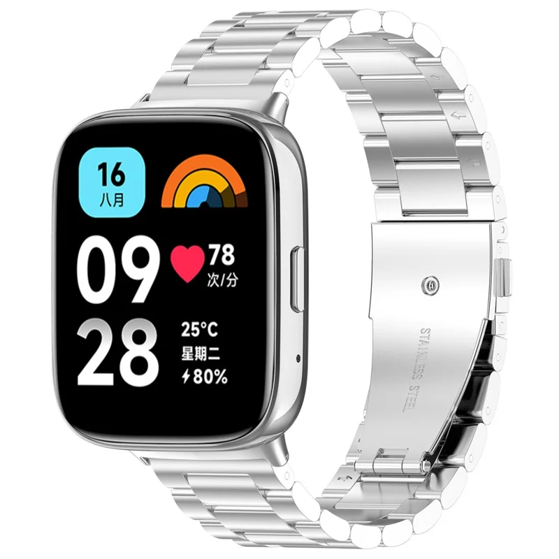 Para Xiaomi Redmi Watch 3 Active / Watch 3 Lite Banda de Reemplazo de Acero Inoxidable - Plata