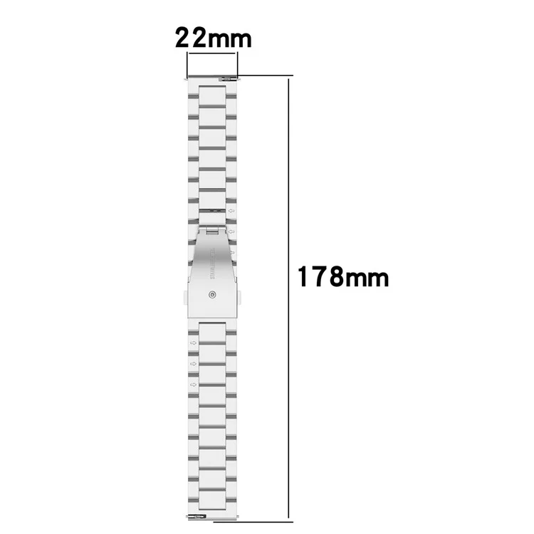 For Huami Amazfit Bip 5 / GTR 4 / GTR 3 / GTR 2 Stainless Steel Watch Strap Replacement 22mm Watch Band with Classic Buckle - Gold
