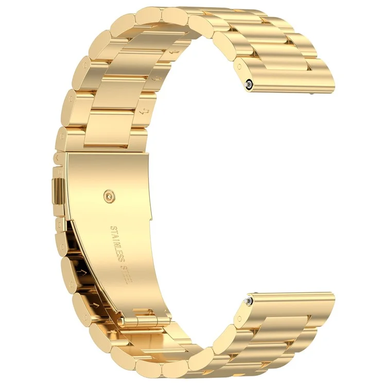For Huami Amazfit Bip 5 / GTR 4 / GTR 3 / GTR 2 Stainless Steel Watch Strap Replacement 22mm Watch Band with Classic Buckle - Gold