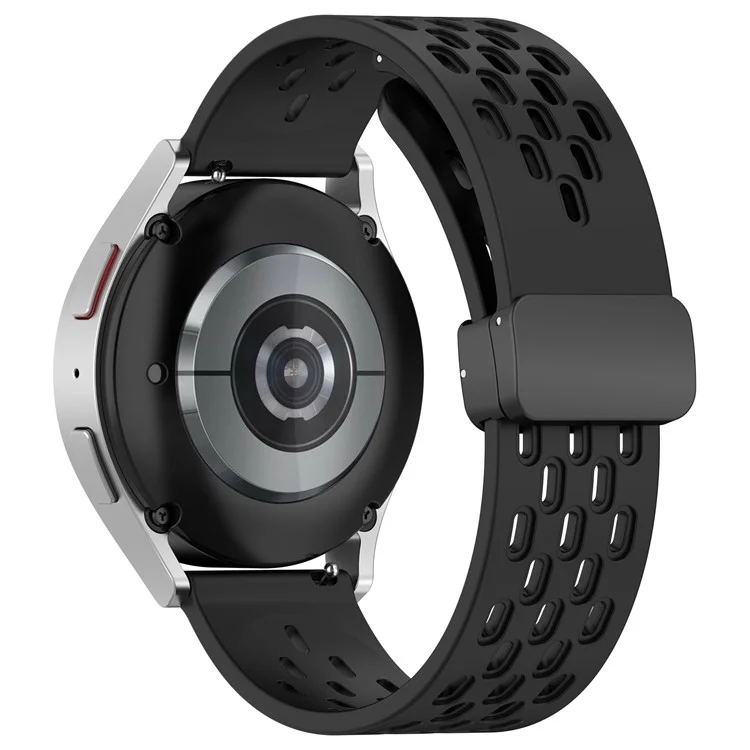 Silicone Watch Band for Samsung Galaxy Watch3 45mm / Huawei Watch GT 5 Pro 46mm / GT 5 46mm / GT 5 Pro 46mm 22mm Replacement Straps - Black