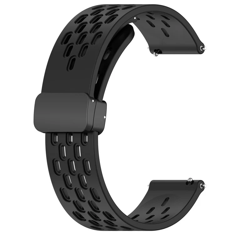 Silicone Watch Band for Samsung Galaxy Watch3 45mm / Huawei Watch GT 5 Pro 46mm / GT 5 46mm / GT 5 Pro 46mm 22mm Replacement Straps - Black