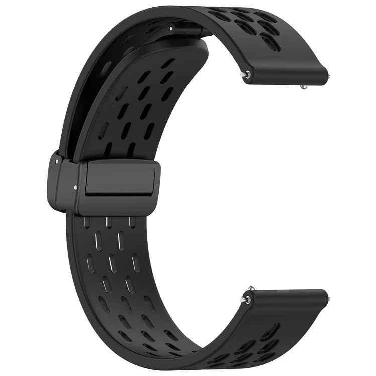 Silicone Watch Band for Samsung Galaxy Watch3 45mm / Huawei Watch GT 5 Pro 46mm / GT 5 46mm / GT 5 Pro 46mm 22mm Replacement Straps - Black