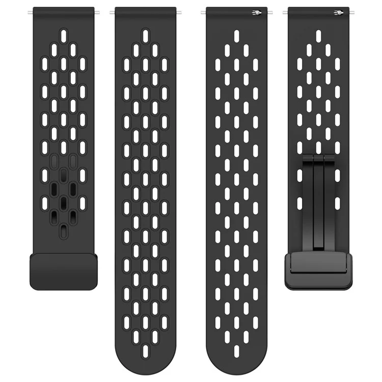 Silicone Watch Band for Samsung Galaxy Watch3 45mm / Huawei Watch GT 5 Pro 46mm / GT 5 46mm / GT 5 Pro 46mm 22mm Replacement Straps - Black