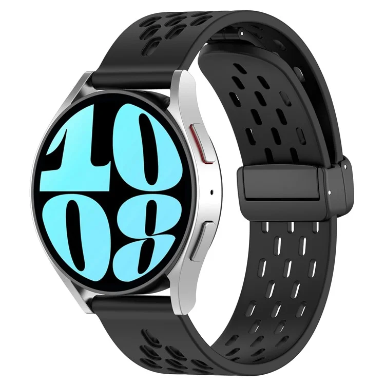 Silicone Watch Band for Samsung Galaxy Watch3 45mm / Huawei Watch GT 5 Pro 46mm / GT 5 46mm / GT 5 Pro 46mm 22mm Replacement Straps - Black