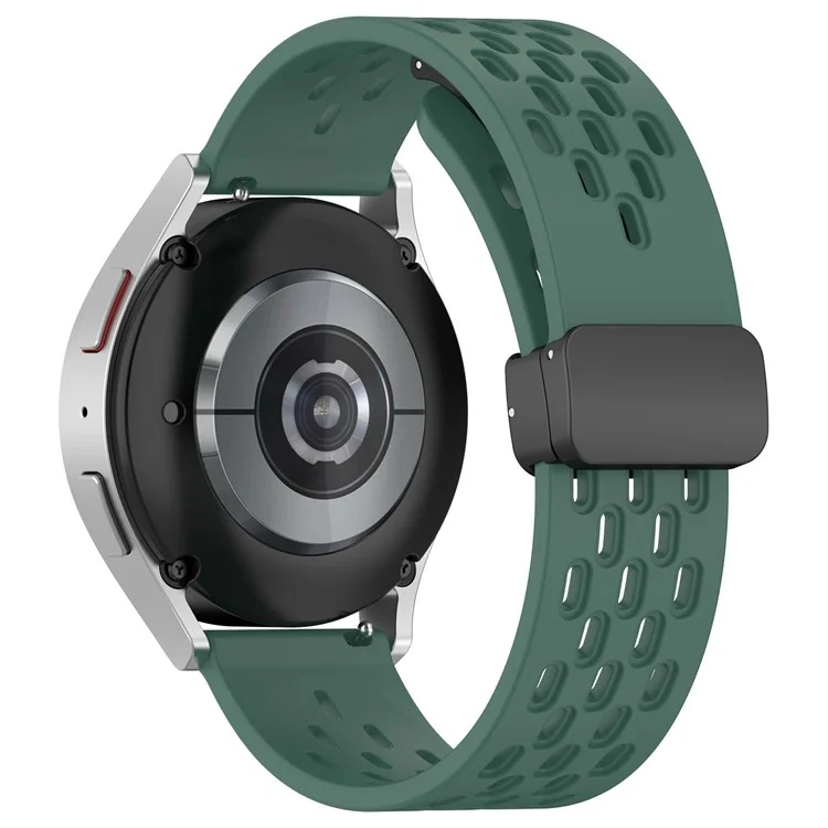 Silicone Watch Band for Samsung Galaxy Watch3 45mm / Huawei Watch GT 5 Pro 46mm 22mm Replacement Straps - Dark Green