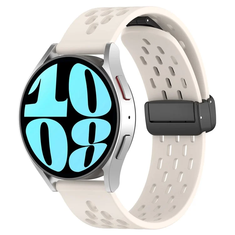 Silicone Watch Band for Samsung Galaxy Watch3 45mm / Huawei Watch GT 5 Pro 46mm 22mm Replacement Straps - Starlight