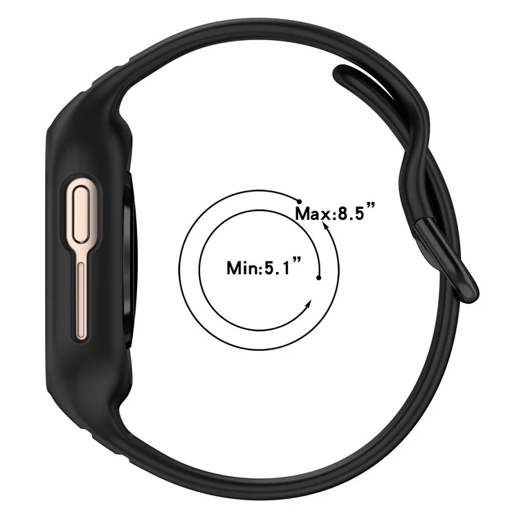 For Honor Watch 4 TMA-L19 Integrated Silicone Strap Watch Case Replacement Wrist Band - Black