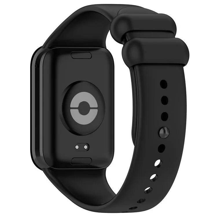 Watch Band for Xiaomi Smart Band 8 Pro , Soft Silicone Sport Replacement Strap with Black Buckle - Black