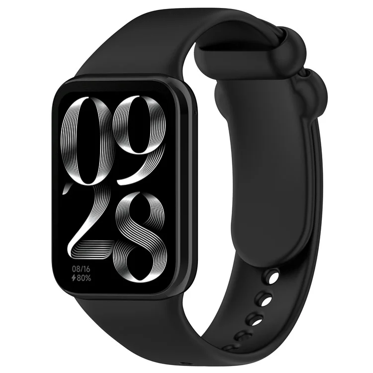 Watch Band for Xiaomi Smart Band 8 Pro , Soft Silicone Sport Replacement Strap with Black Buckle - Black