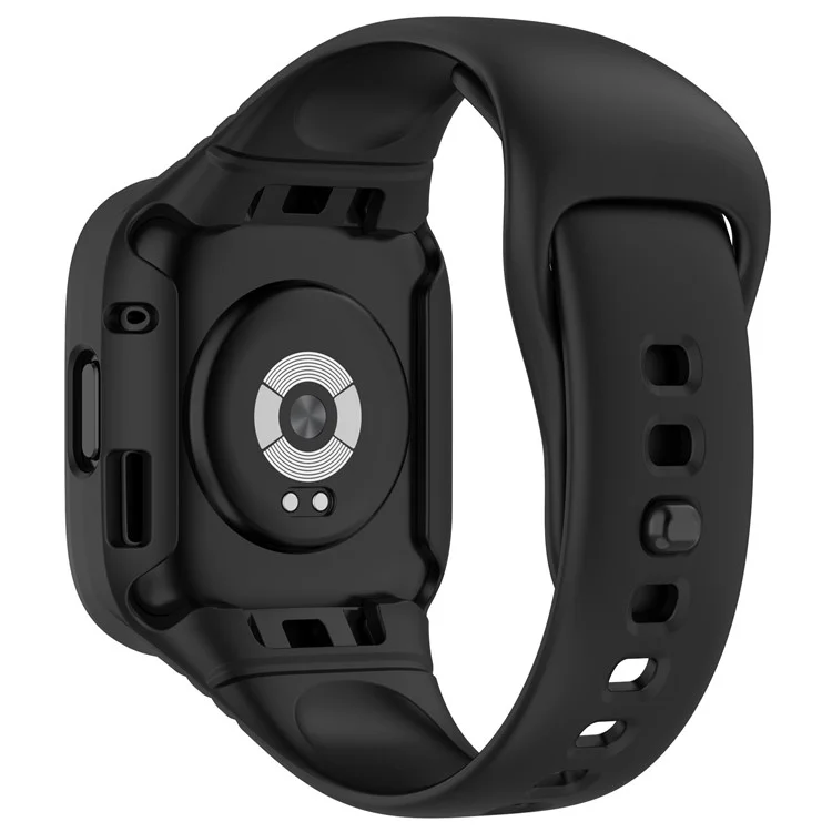 For Xiaomi Redmi Watch 3 Replacement Wrist Band Integrated Silicone Strap Watch Protective Case - Black