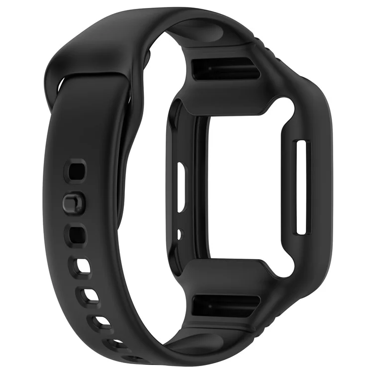 Silicone Watch Band for Xiaomi Redmi Watch 3 Active / Redmi Watch 3 Lite , Wrist Strap with Protective Case - Black