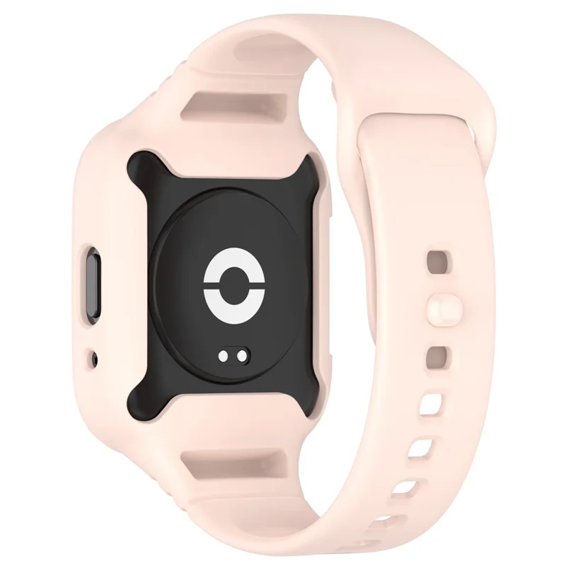 Banda de reloj de silicona para Xiaomi Redmi Watch 3 Active / Redmi Watch 3 Lite, Correa de muñeca con funda protectora - Rosa pálido