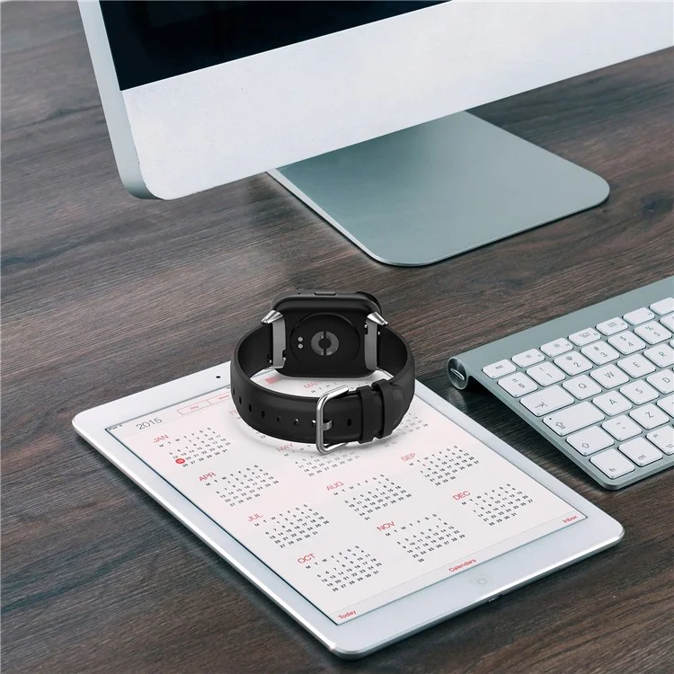Watch Band for Xiaomi Redmi Watch 3 Active / Redmi Watch 3 Lite , Genuine Cow Leather Wrist Straps with Connector - Light Pink