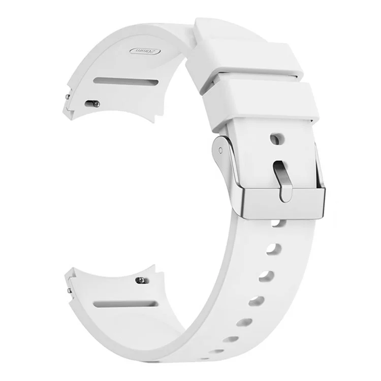 Pour Samsung Galaxy Watch FE 40 mm / Watch6 40 mm / 44 mm / Watch6 Classic 43 mm / 47 mm Bracelet de montre en silicone avec boucle en argent - Blanc