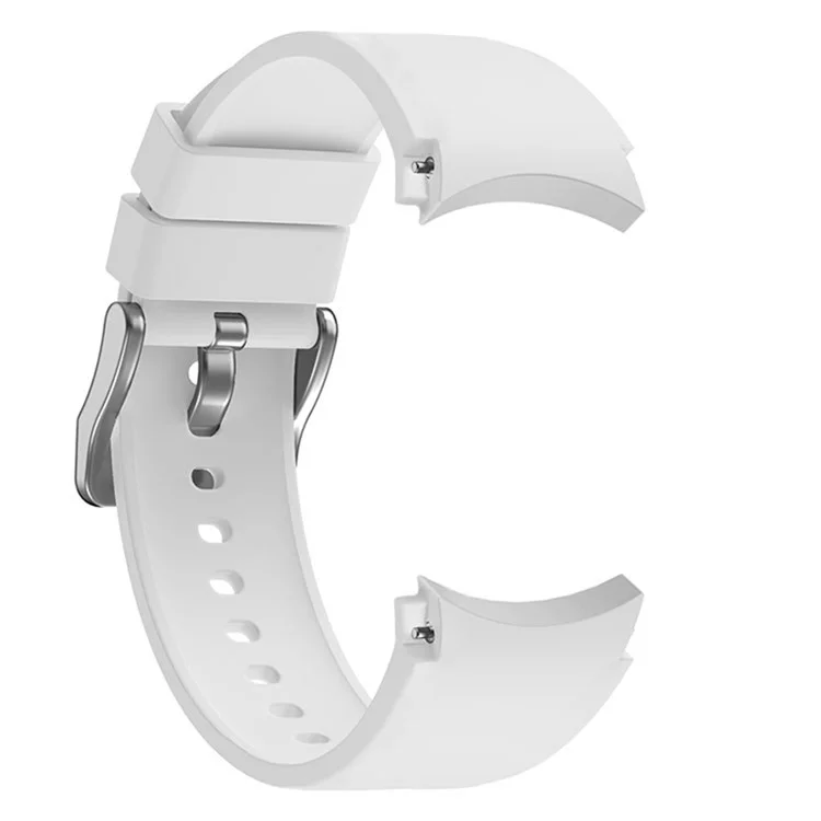 Pour Samsung Galaxy Watch FE 40 mm / Watch6 40 mm / 44 mm / Watch6 Classic 43 mm / 47 mm Bracelet de montre en silicone avec boucle en argent - Blanc