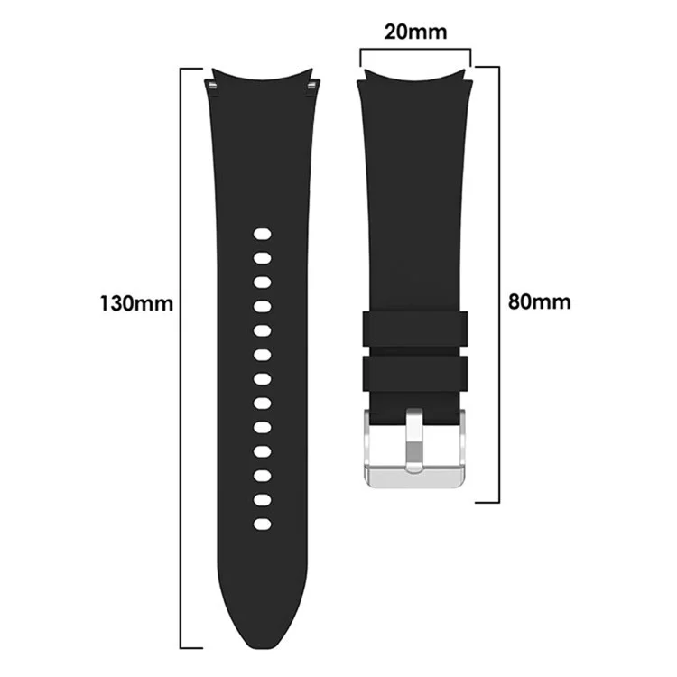 Para Samsung Galaxy Watch FE 40mm / Watch6 40mm / 44mm / Watch6 Classic 43mm / 47mm Banda de Relógio Silicone Pulseira com Fivela Prateada - Vinho Tinto