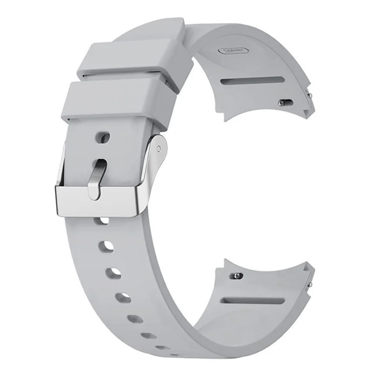 Для Samsung Galaxy Watch FE 40мм / Watch6 40мм / 44мм / Watch6 Classic 43мм / 47мм Ремешок для часов Силиконовый ремешок с серебряной пряжкой - Светло-серый