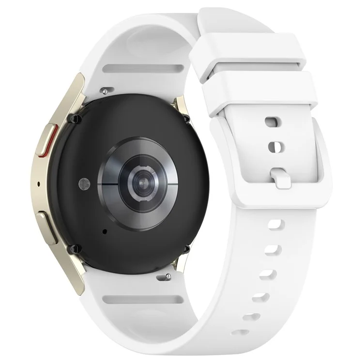 Для Samsung Galaxy Watch FE 40 мм / Watch6 40 мм / 44 мм / Watch6 Classic 43 мм / 47 мм Силиконовый ремень для часов с цветным сиденьем - Белый