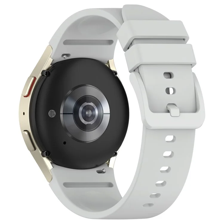 Para Samsung Galaxy Watch FE 40mm / Watch6 40mm / 44mm / Watch6 Classic 43mm / 47mm Pulseira de Relógio de Silicone com Fivela Colorida - Cinza Claro