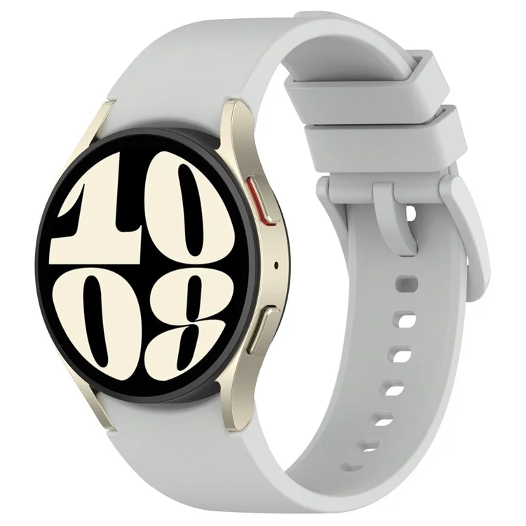 Para Samsung Galaxy Watch FE 40mm / Watch6 40mm / 44mm / Watch6 Classic 43mm / 47mm Pulseira de Relógio de Silicone com Fivela Colorida - Cinza Claro