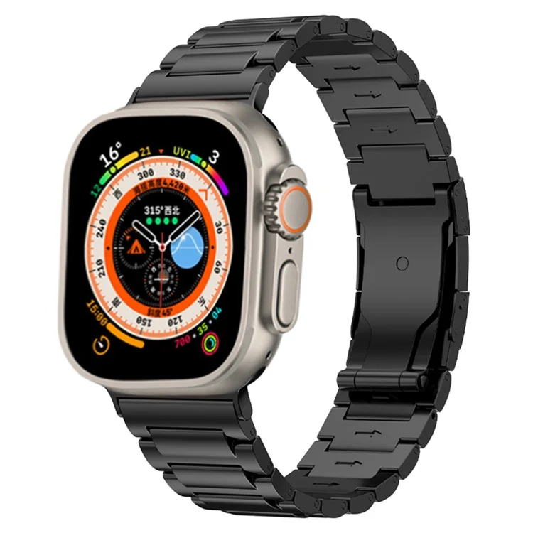 Per Apple Watch Series 10 46mm / Ultra 2 Ultra 49mm / Series 9 8 7 45mm / 6 5 4 SE (2023) SE (2022) SE 44mm / 3 2 1 42mm Cinturino per orologio Lega di titanio - Nero