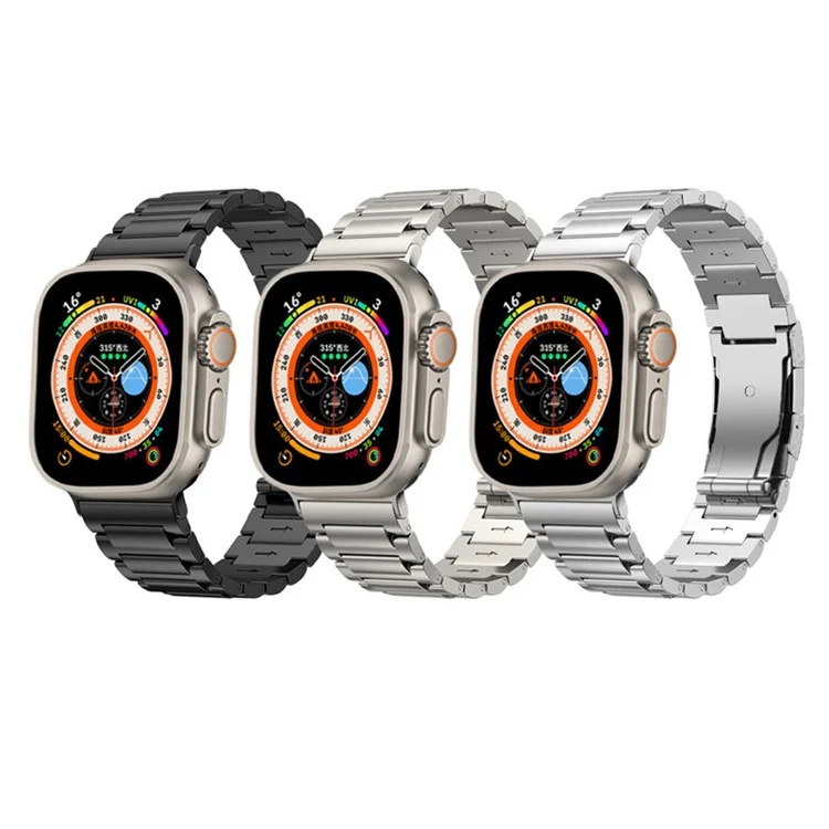 Per Apple Watch Series 10 46mm / Ultra 2 Ultra 49mm / Series 9 8 7 45mm / 6 5 4 SE (2023) SE (2022) SE 44mm / 3 2 1 42mm Cinturino per orologio Lega di titanio - Nero