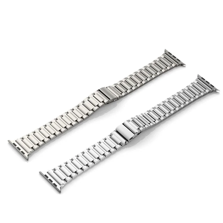 For Apple Watch Series 10 46mm / Ultra 2 Ultra 49mm /  Series 9 8 7 45mm / 6 5 4 SE (2023) SE (2022) SE 44mm / 3 2 1 42mm Hard Titanium Alloy Watch Strap - Black