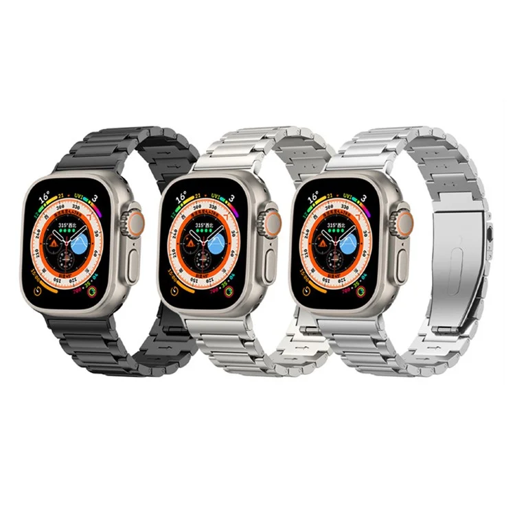 Watch Strap for Apple Watch Series 10 42mm / 9 8 7 41mm / SE (2023) SE (2022) SE 6 5 4 40mm / 3 2 1 38mm Titanium Alloy Smart Bracelet Watch Strap - Black