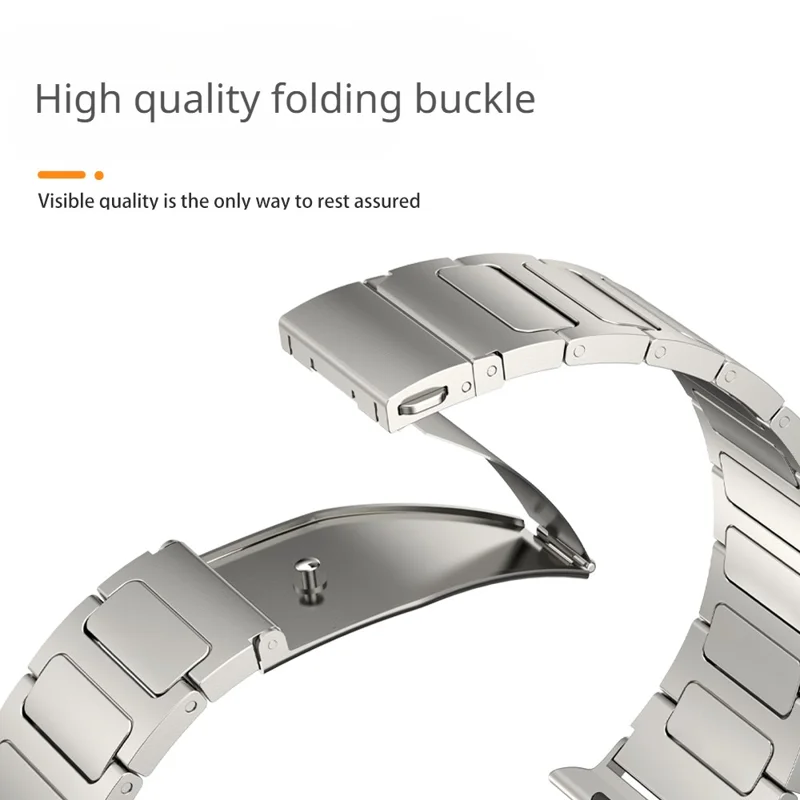 Horlogebandje voor Apple Watch Series 11 10 42mm / 9 8 7 41mm / SE3 SE2 SE 6 5 4 40mm / 3 2 1 38mm Plat gesp Titanium legering Horlogebandje - Zwart
