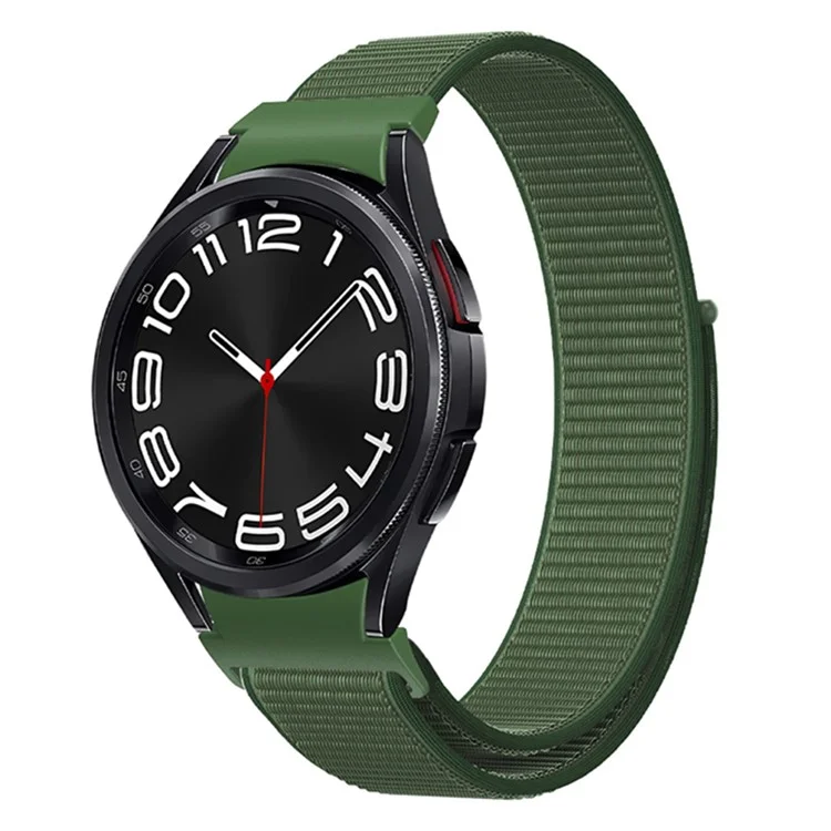 For Samsung Galaxy Watch FE 40mm / Watch6 / Watch6 Classic / Watch 5 / Watch 5 Pro Nylon Watch Strap Breathable Smart Watch Band - Army Green