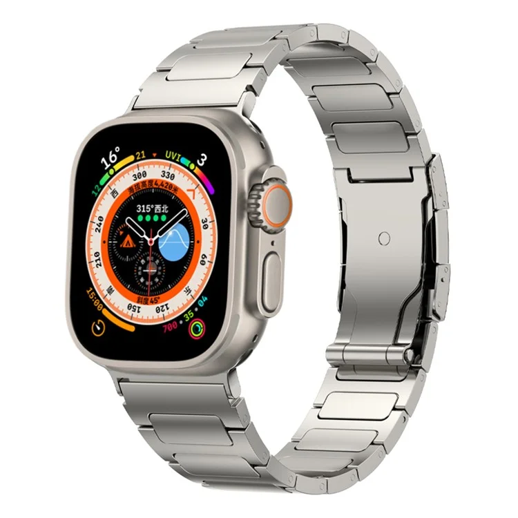 Watch Strap for Apple Watch Series 10 42mm / 9 8 7 41mm / SE (2023) SE (2022) SE 6 5 4 40mm / 3 2 1 38mm Titanium Alloy Smart Watch Strap - Titanium Color