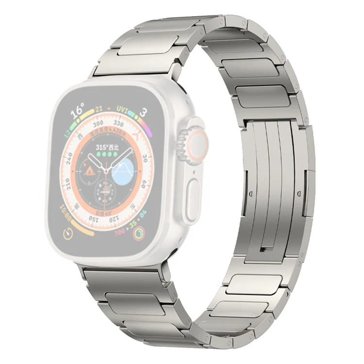 For Apple Watch Series 10 46mm / Ultra 2 Ultra 49mm /  Series 9 8 7 45mm / 6 5 4 SE (2023) SE (2022) SE 44mm / 3 2 1 42mm Titanium Alloy Watch Strap - Titanium Color