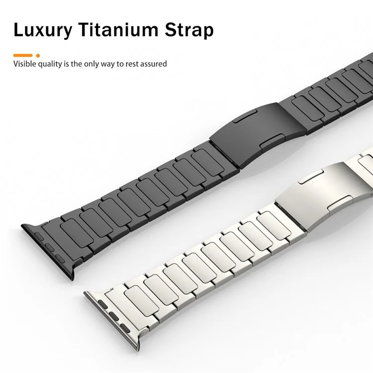 For Apple Watch Series 10 46mm / Ultra 2 Ultra 49mm /  Series 9 8 7 45mm / 6 5 4 SE (2023) SE (2022) SE 44mm / 3 2 1 42mm Titanium Alloy Watch Strap - Titanium Color