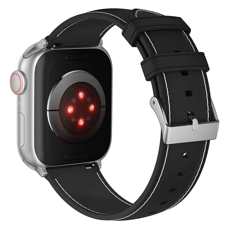 Correa para reloj AW de 22 mm para Apple Watch Series 10 de 42 mm / 9 8 7 de 41 mm / SE (2023) SE (2022) SE 6 5 4 de 40 mm / 3 2 1 de 38 mm Costura de TPU - Negro