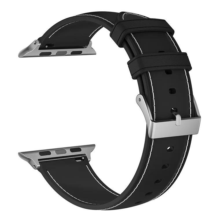 Correa para reloj AW de 22 mm para Apple Watch Series 10 de 42 mm / 9 8 7 de 41 mm / SE (2023) SE (2022) SE 6 5 4 de 40 mm / 3 2 1 de 38 mm Costura de TPU - Negro