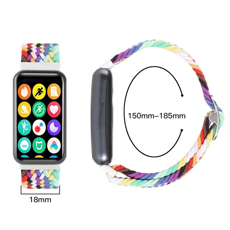 Для Xiaomi Smart Band 8 Pro Nylon Watch Band Adjustable Woven Strap - Official Rainbow