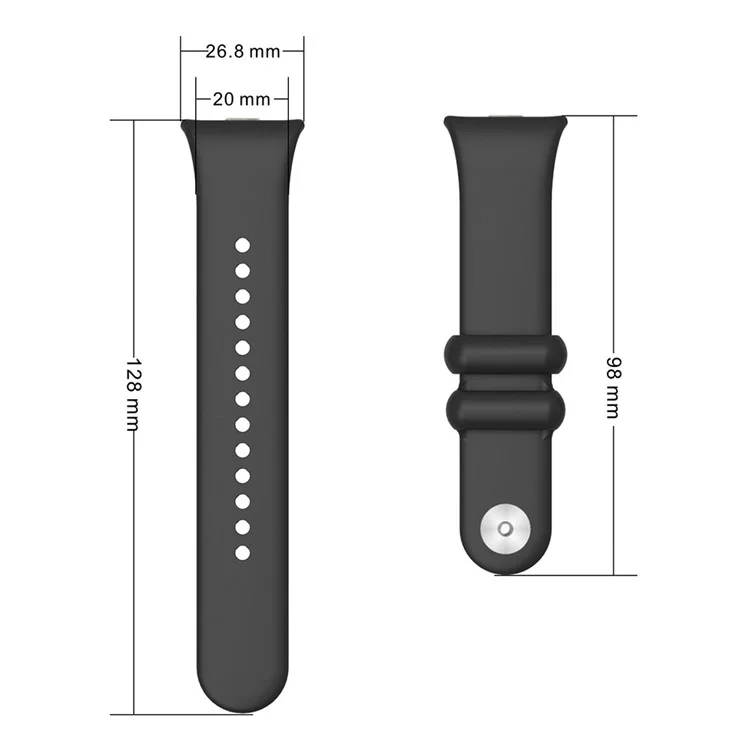 Para Xiaomi Smart Band 8 Pro / Redmi Watch 4 Pulseira de Relógio Silicone Pulseira de Substituição - Preto