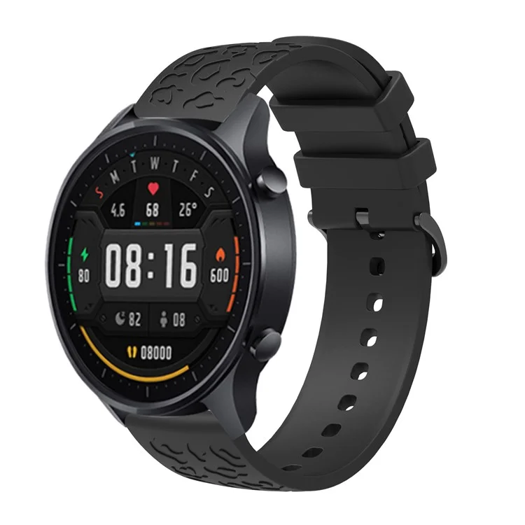 Pour Samsung Gear S2 Classic / GarminMove Style / Huawei Watch GT 2 42mm Bracelet Silicone 20mm Gravure Laser - Noir