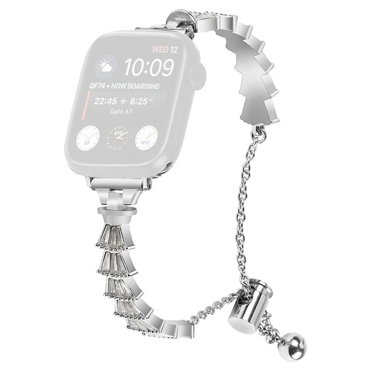 Für Apple Watch Series 10 46mm / Ultra 2 Ultra 49mm / Series 9 8 7 45mm / 6 5 4 SE (2023) SE (2022) SE 44mm / 3 2 1 42mm Metallarmband, Silber