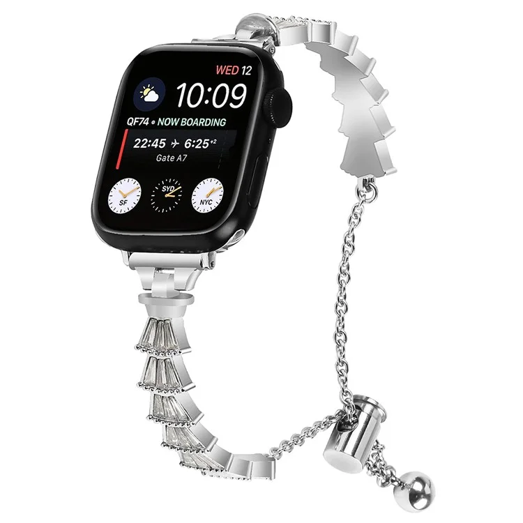 Für Apple Watch Series 10 46mm / Ultra 2 Ultra 49mm / Series 9 8 7 45mm / 6 5 4 SE (2023) SE (2022) SE 44mm / 3 2 1 42mm Metallarmband, Silber