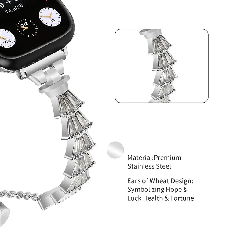 Für Apple Watch Series 10 46mm / Ultra 2 Ultra 49mm / Series 9 8 7 45mm / 6 5 4 SE (2023) SE (2022) SE 44mm / 3 2 1 42mm Metallarmband, Silber