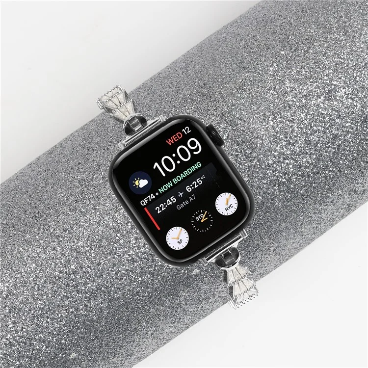 Für Apple Watch Series 10 46mm / Ultra 2 Ultra 49mm / Series 9 8 7 45mm / 6 5 4 SE (2023) SE (2022) SE 44mm / 3 2 1 42mm Metallarmband, Silber