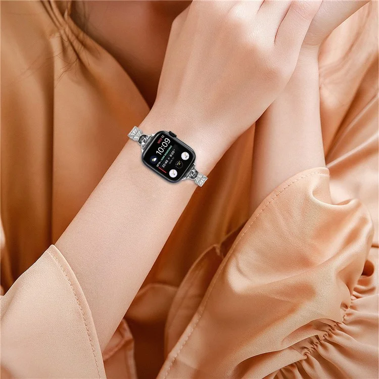 Für Apple Watch Series 10 46mm / Ultra 2 Ultra 49mm / Series 9 8 7 45mm / 6 5 4 SE (2023) SE (2022) SE 44mm / 3 2 1 42mm Metallarmband, Silber