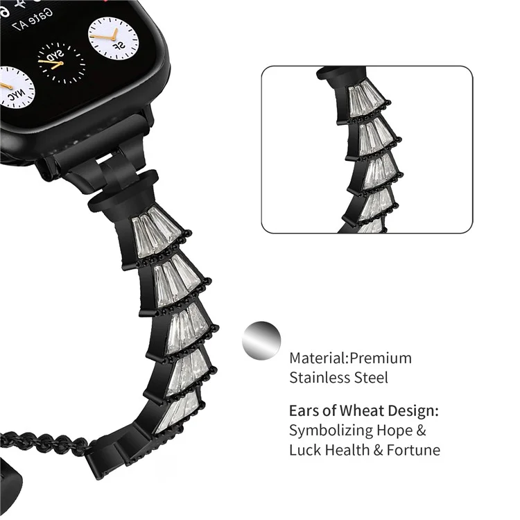 Für Apple Watch Series 10 46mm / Ultra 2 Ultra 49mm / Series 9 8 7 45mm / 6 5 4 SE (2023) SE (2022) SE 44mm / 3 2 1 42mm Metallarmband Uhrenarmband - Schwarz
