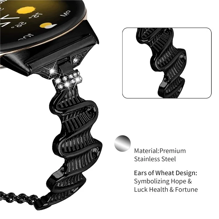 Cinturino per orologio per Google Pixel Watch 3 41mm / Watch 2 / Pixel Watch 20mm Sostituzione del braccialetto dell'orologio Decorazione con strass in acciaio inossidabile - Nero