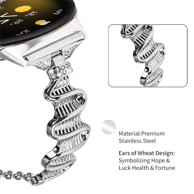 Watch Band for Google Pixel Watch 3 41mm / Watch 2 / Pixel Watch 20mm Replacement Watch Bracelet Rhinestone Decor Stainless Steel Strap - Silver